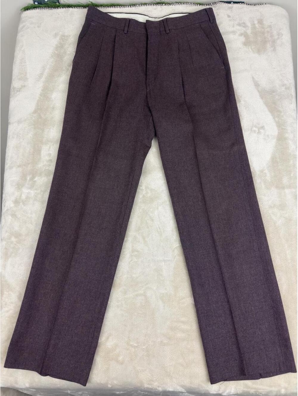Vintage Oakbrook Pleated Dress Pants Purple Straight Leg Made in USA